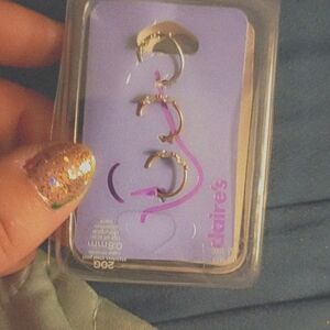 Claire's Elegant Silver Hoop Earrings